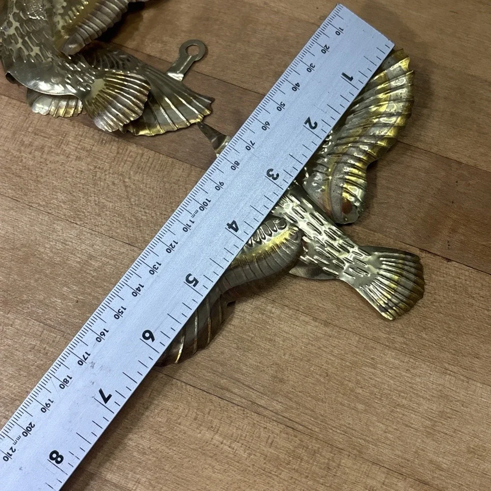 Vintage Brass Flying Bird Wall Decor Set of 3 Mid Century Hollywood Regency